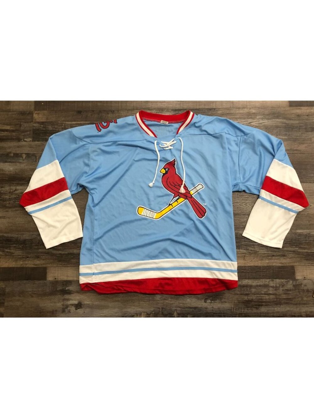 St. Louis Cardinals Adult XL Powder Blue Long Sleeve Hockey Jersey SGA